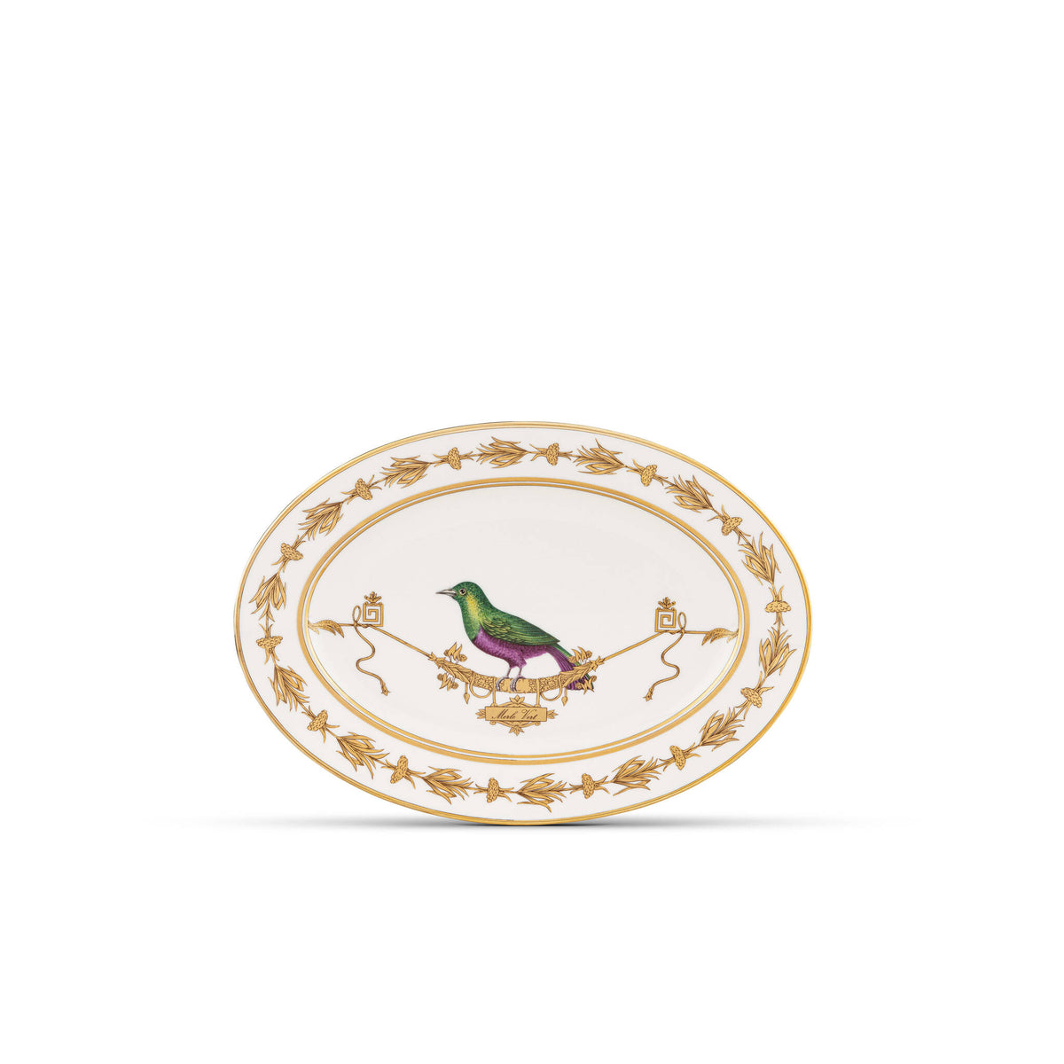 Ginori 1735 Voliere Oval Platter, Merle Vert