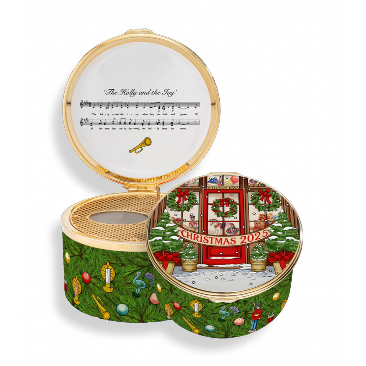 Halcyon Days 2025 Christmas Musical Box - the Wonder of Christmas, alternate view