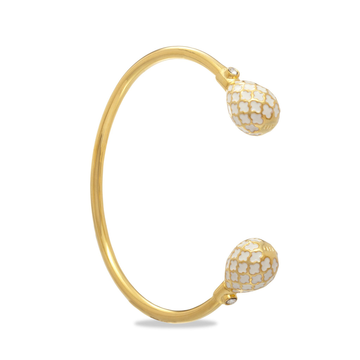 Halcyon Days Agama Torque Bangle in Cream & Gold Women's Fine Bangle Bracelet, alternate view