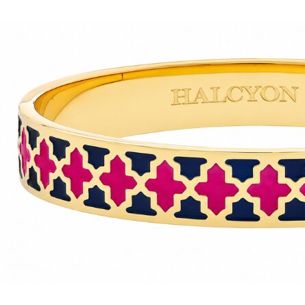 Halcyon Days Agama Two Tone Hinged Bangle in Estate Blue & Pink Tourmaline, alternate view