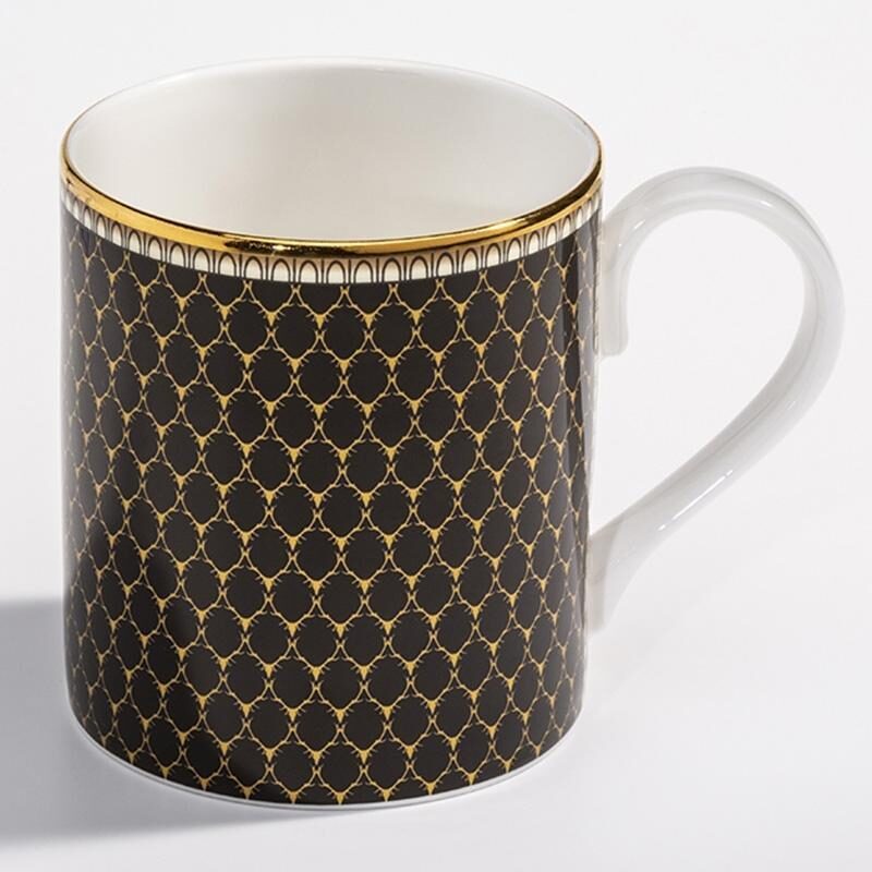 Halcyon Days Antler Trellis Black - Fine Bone China Mug