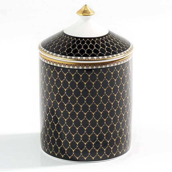 Halcyon Days Antler Trellis Black - Lidded Fine Bone China Candle – Oud Imperial, alternate view
