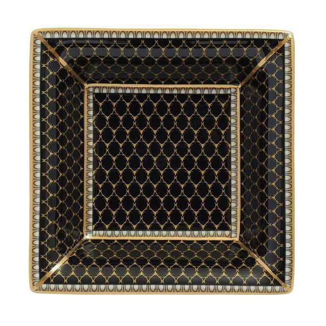 Halcyon Days Antler Trellis Black Square Trinket Tray