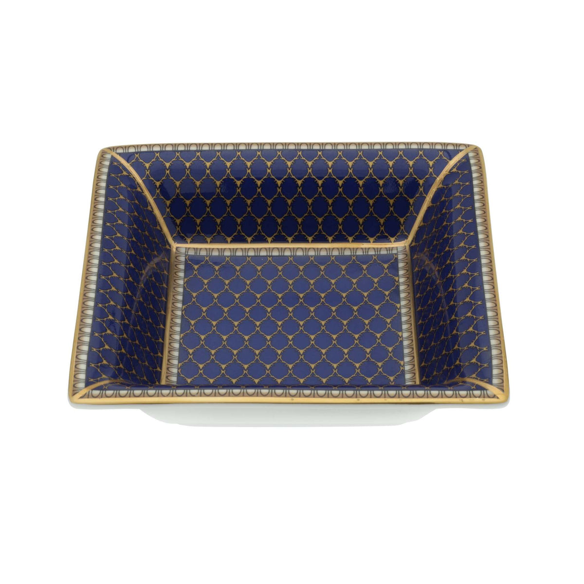 Halcyon Days Antler Trellis Midnight - Fine Bone China Square Trinket Tray, alternate view