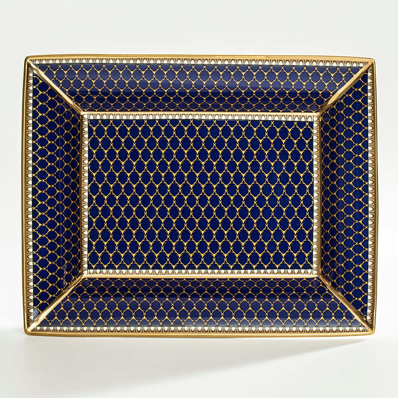 Halcyon Days Antler Trellis Midnight - Fine Bone China Trinket Tray