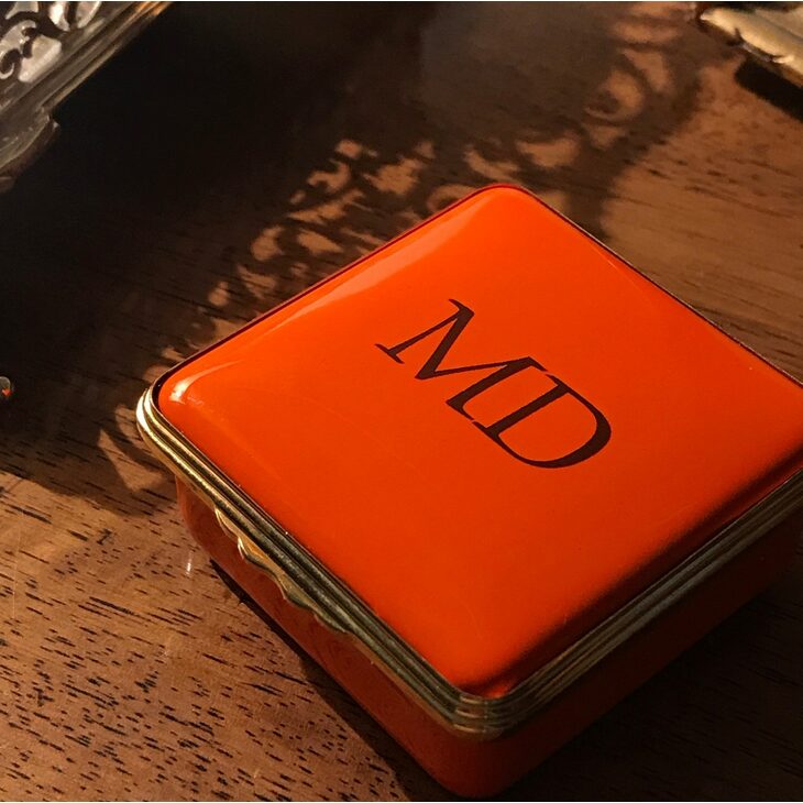 Halcyon Days Blank Canvas Enamel Box in Deep Red, alternate view