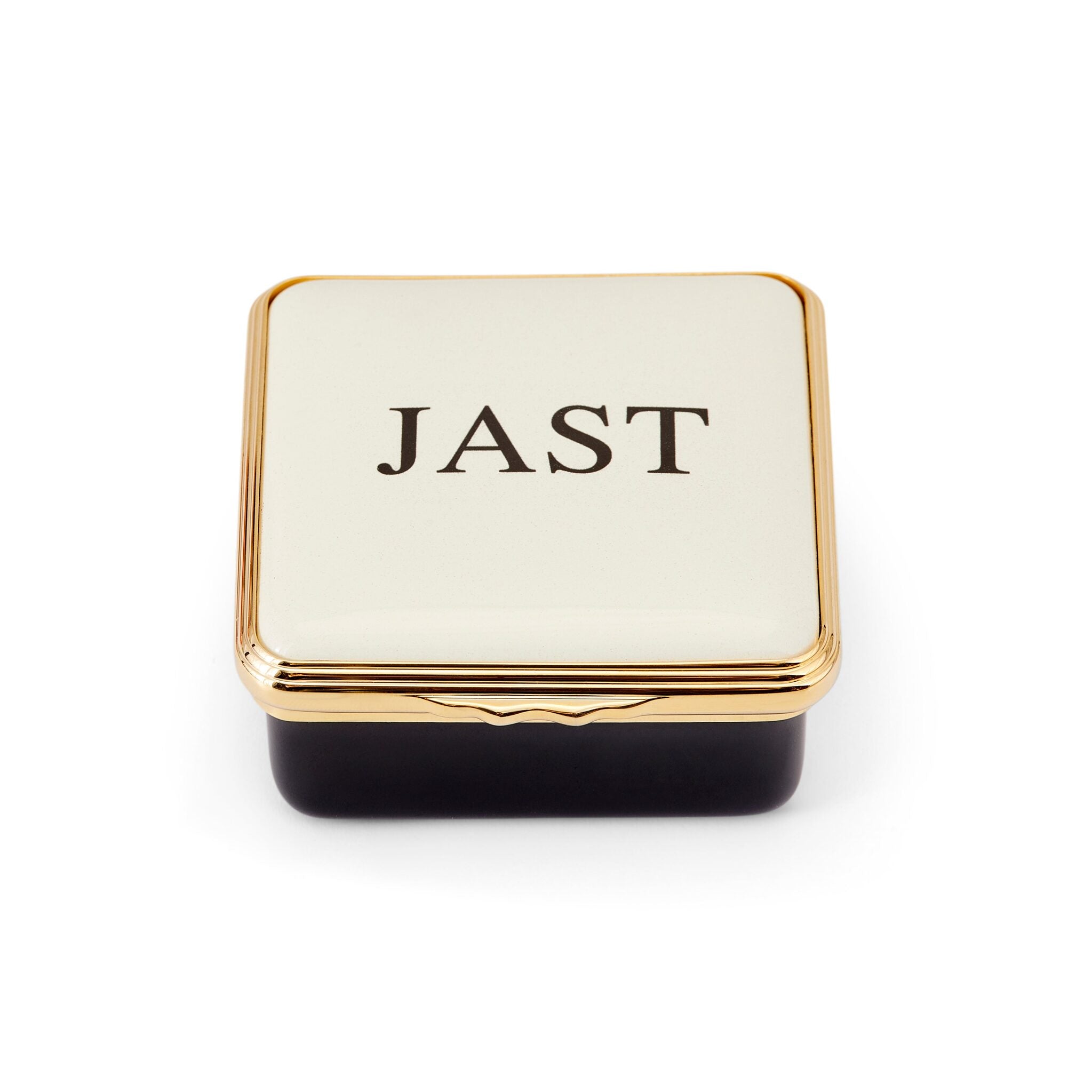 Halcyon Days Blank Canvas Enamel Box in White & Black