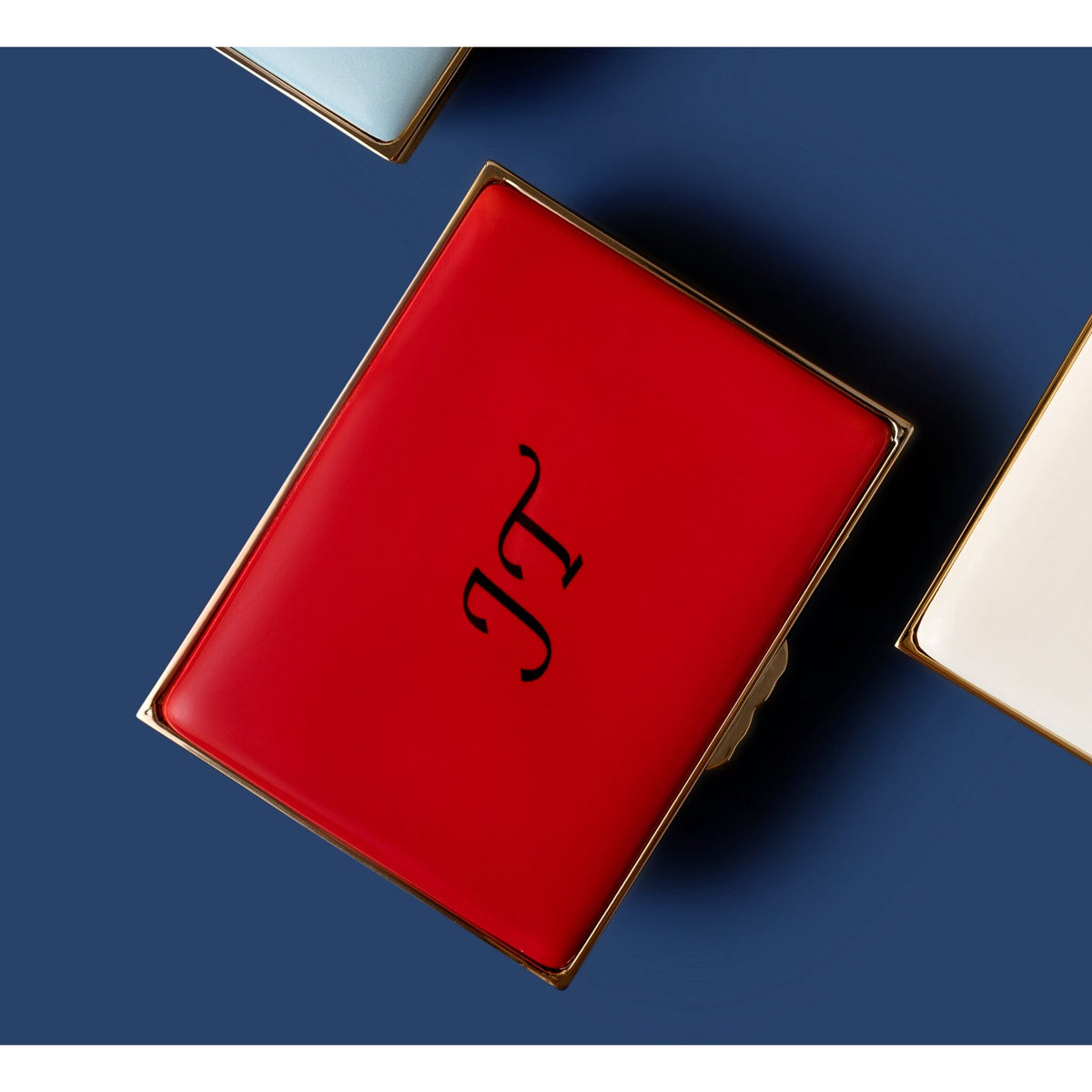 Halcyon Days Blank Canvas Large Enamel Box in Deep Red, alternate view