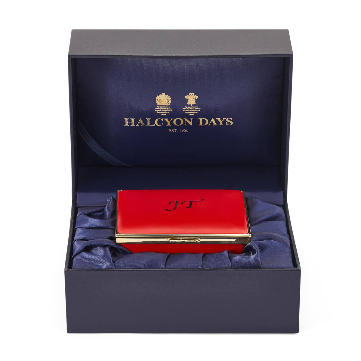 Halcyon Days Blank Canvas Large Enamel Box in Deep Red, alternate view