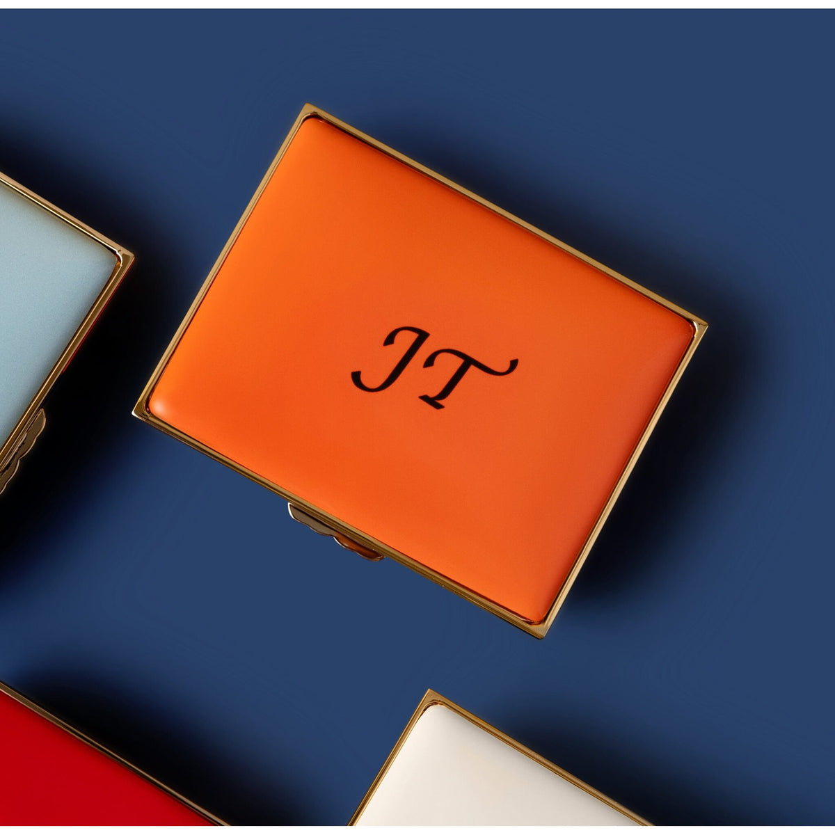 Halcyon Days Blank Canvas Large Enamel Box in Orange, alternate view