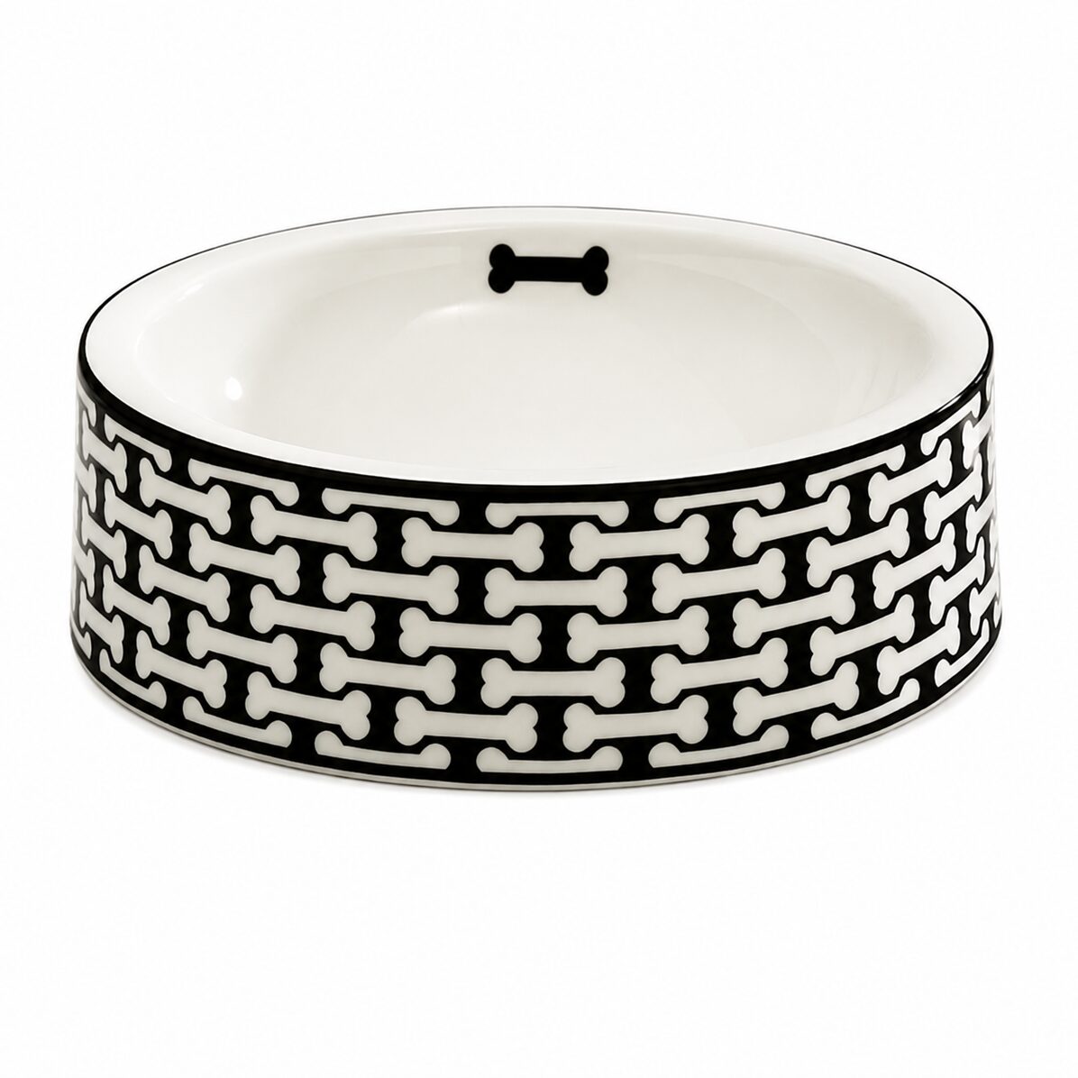 Halcyon Days Bone Trellis Black Large Bowl