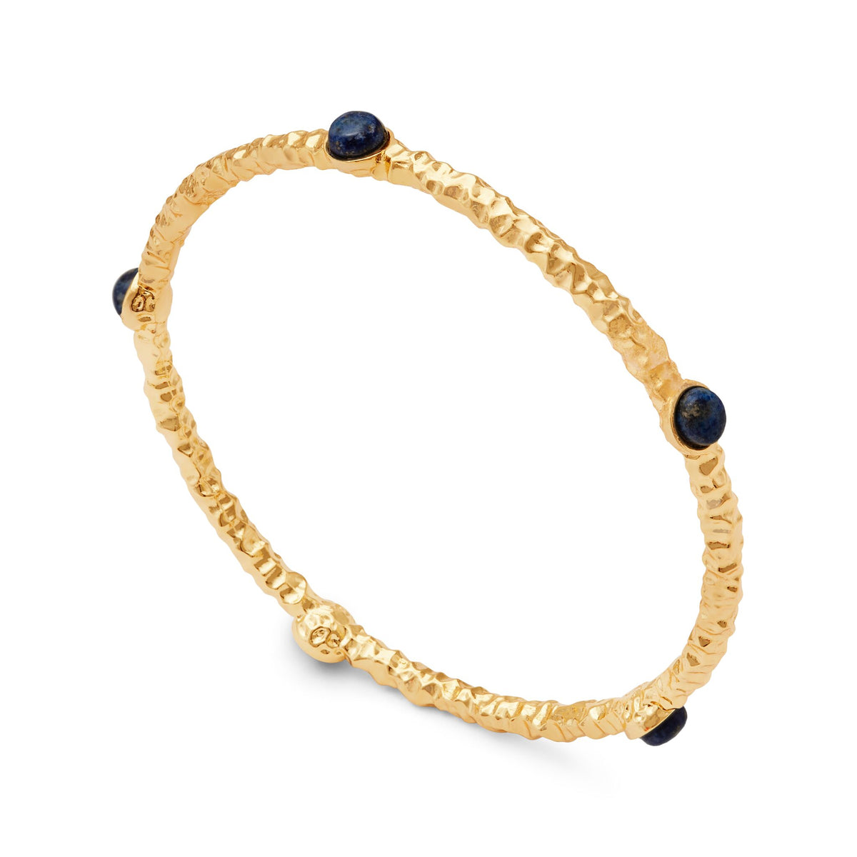 Halcyon Days Cabochon Push-On Push-On Bangle in Deep Cobalt & Gold, alternate view