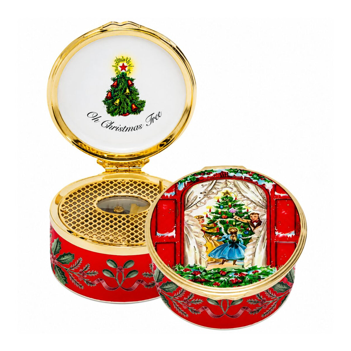 Halcyon Days Christmas Joy - Enamel Musical Box