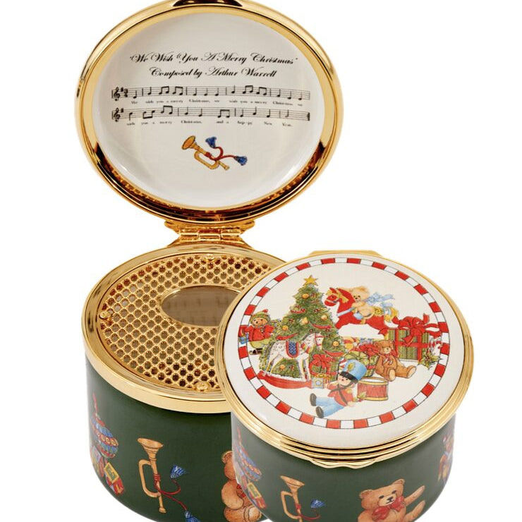 Halcyon Days Christmas Nursery Enamel Musical Box