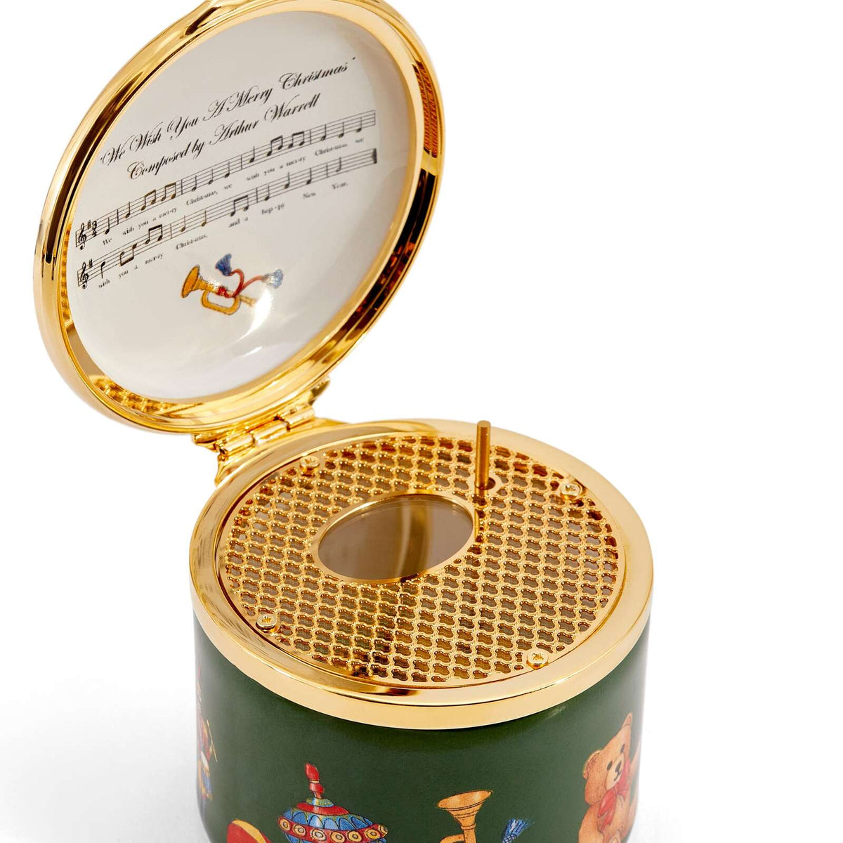 Halcyon Days Christmas Nursery Enamel Musical Box, alternate view