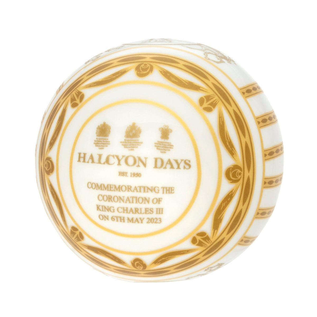 Halcyon Days Coronation Gold 4" Bauble Christmas Ornament, alternate view