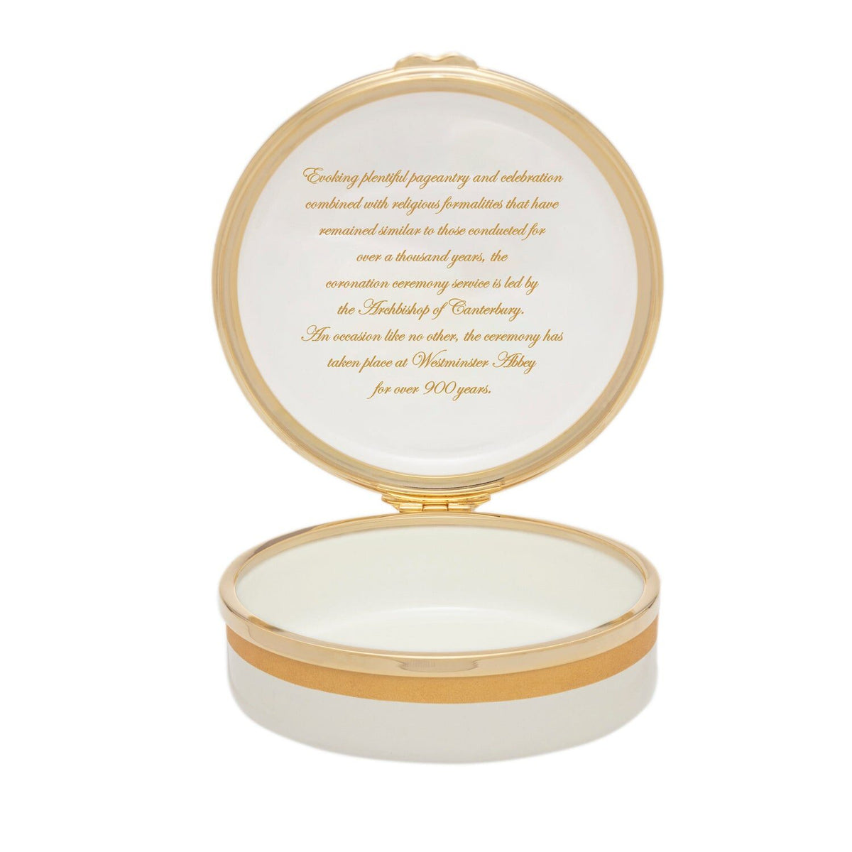 Halcyon Days Coronation Gold Enamel Box, alternate view