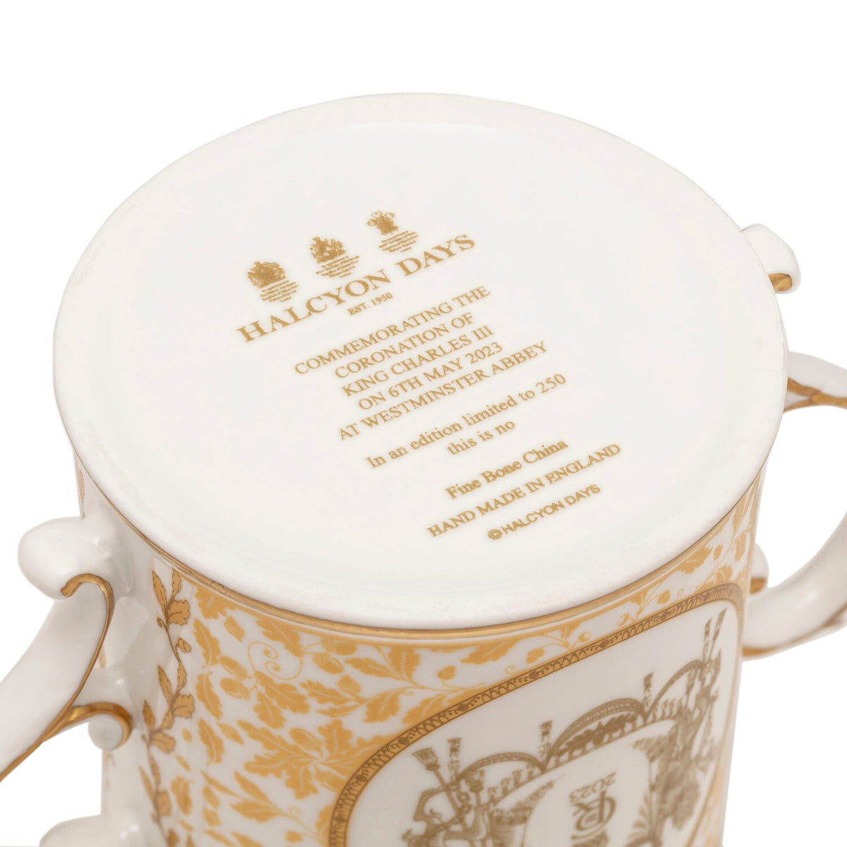 Halcyon Days Coronation Gold Loving Cup Mug, alternate view
