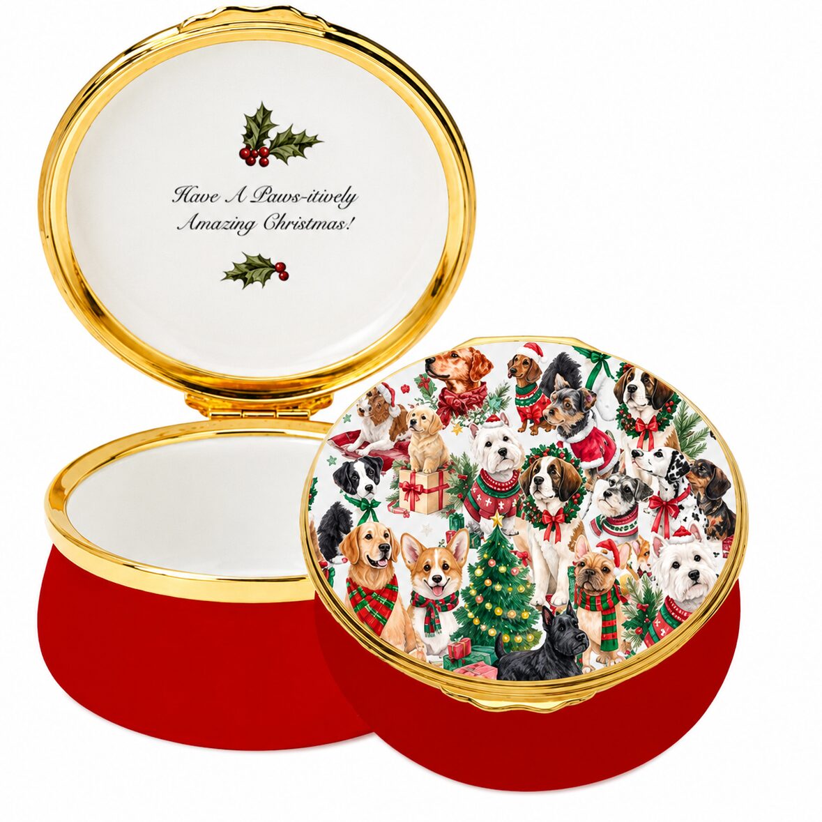 Halcyon Days Festive Friends - Enamel Box