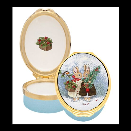 Halcyon Days Friendship At Christmas Enamel Box