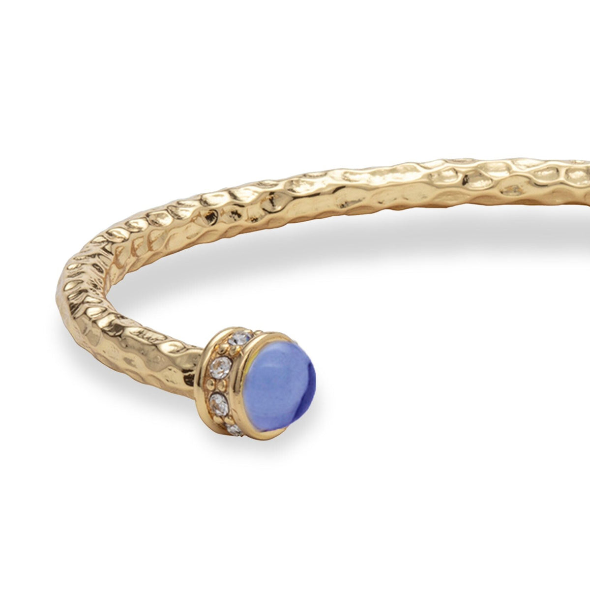 Halcyon Days Hammered Torque Forget-Me-Not Blue & Gold Bangle, alternate view