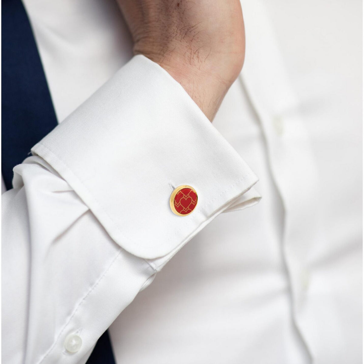 Halcyon Days Heart Trellis Cufflinks, alternate view