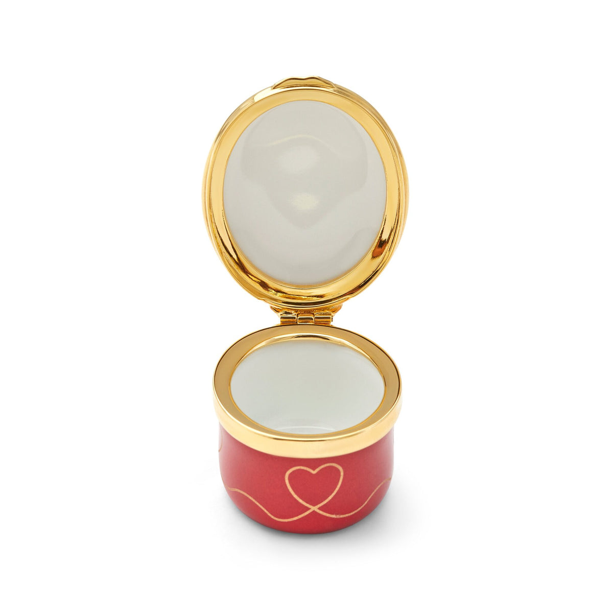 Halcyon Days "Hearts & Kisses" Red Enamel Box, alternate view