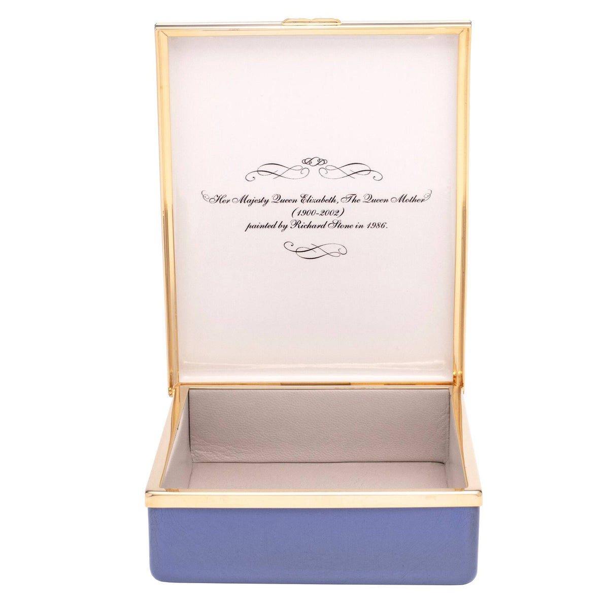 Halcyon Days Her Majesty Queen Elizabeth, the Queen Mother By Richard Stone Enamel Box, alternate view
