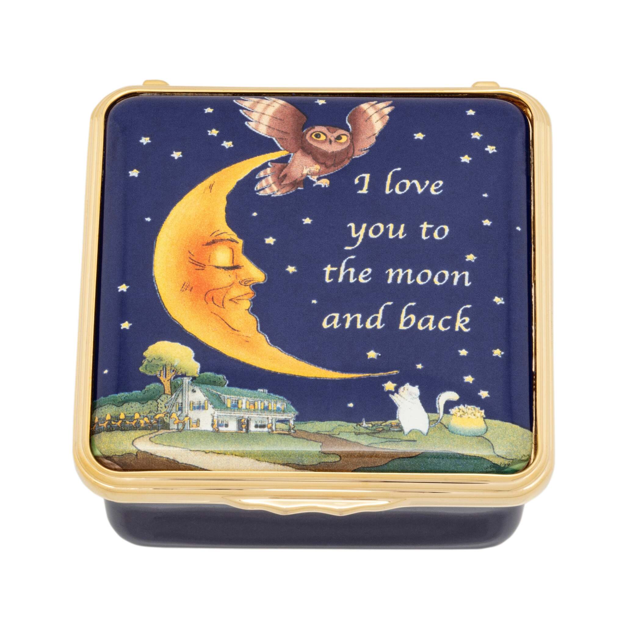 Halcyon Days "I Love You To the Moon and Back" Enamel Box