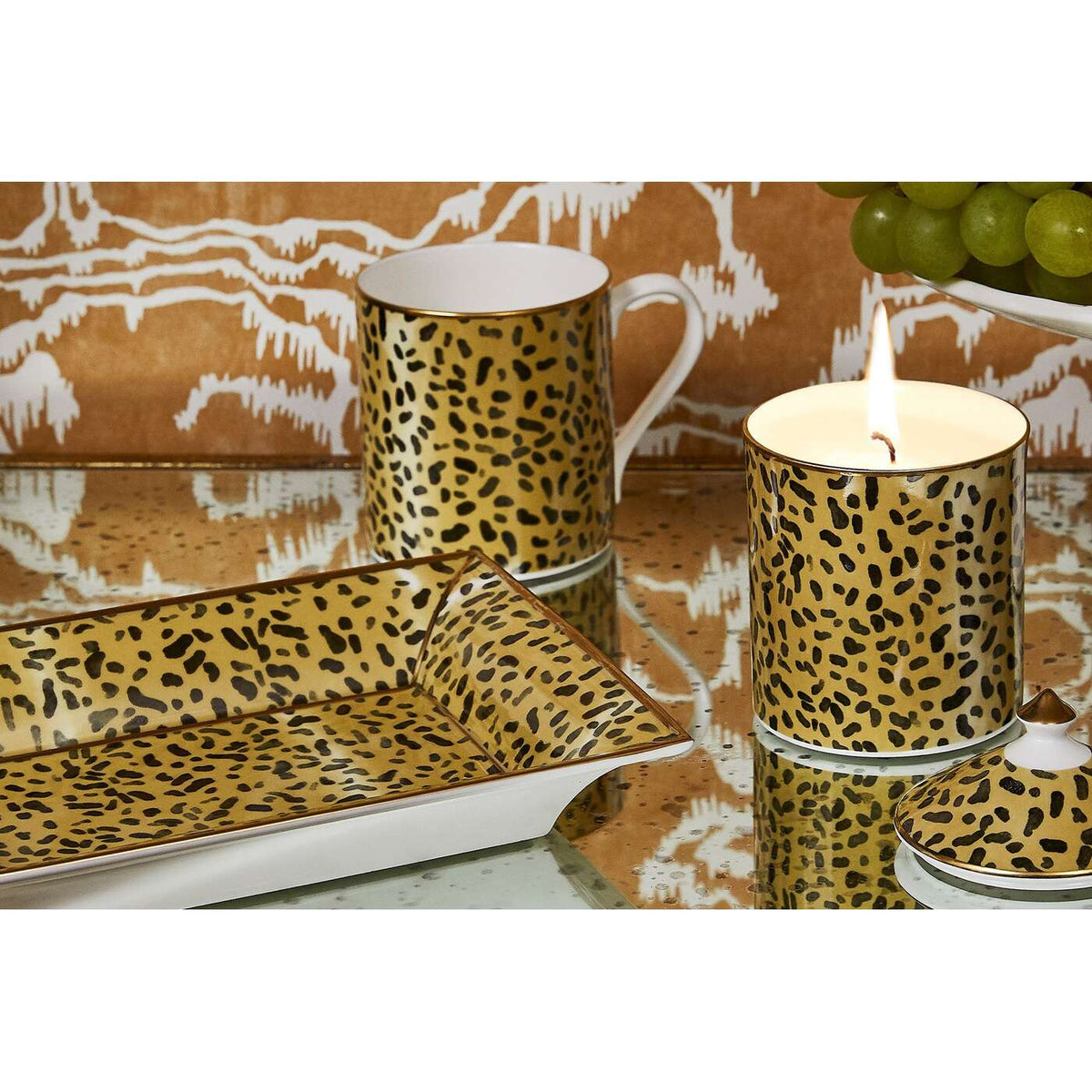 Halcyon Days Leopard Fine Bone China Candle – Sandalwood & Vetiver, alternate view
