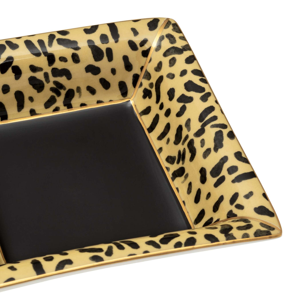 Halcyon Days Leopard Square Trinket Tray, alternate view