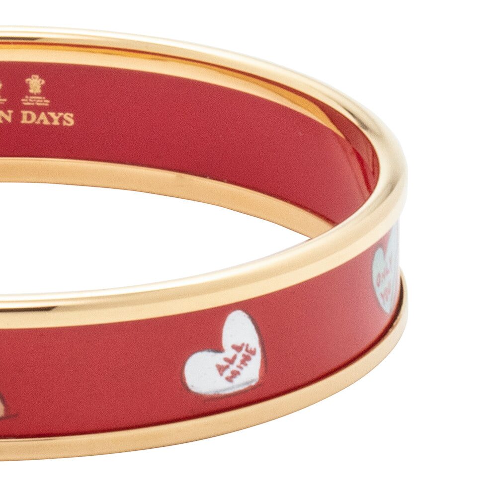 Halcyon Days Love Hearts Gold Enamel Bangle, alternate view