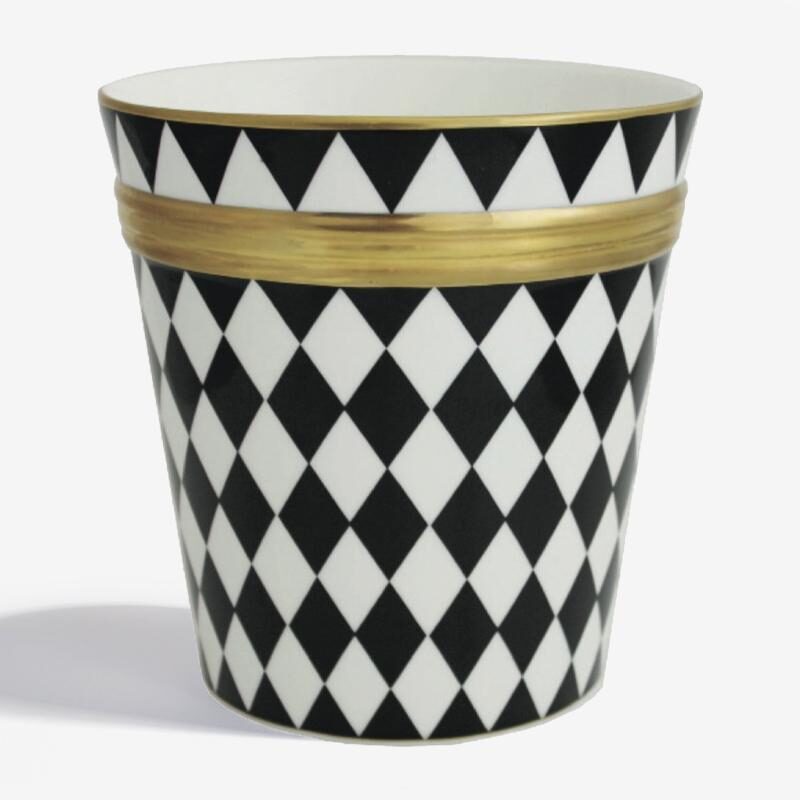Halcyon Days Parterre Black - Fine Bone China Cachepot Hyacinth Scented Candle