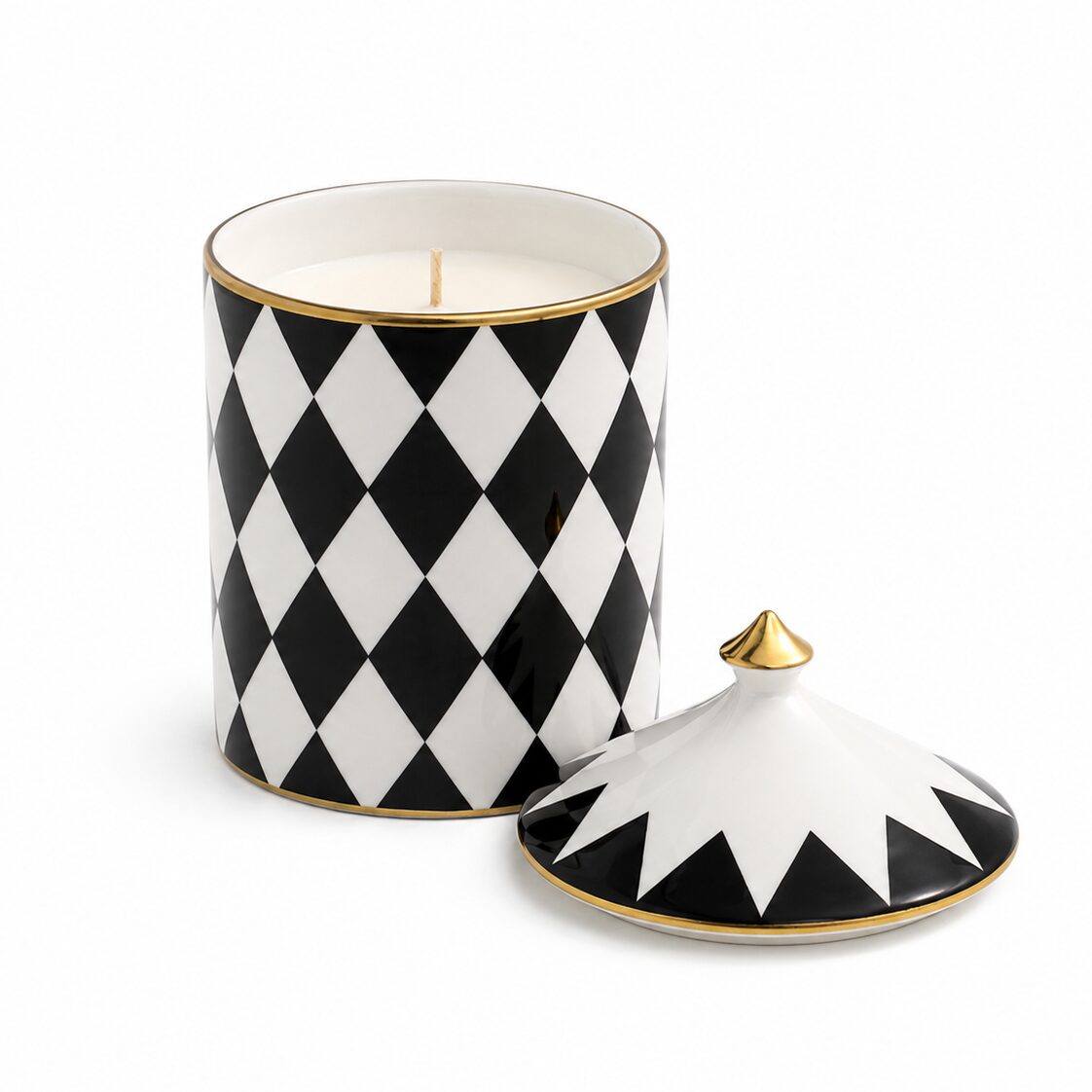 Halcyon Days Parterre Black Lidded Candle Jasmine, alternate view