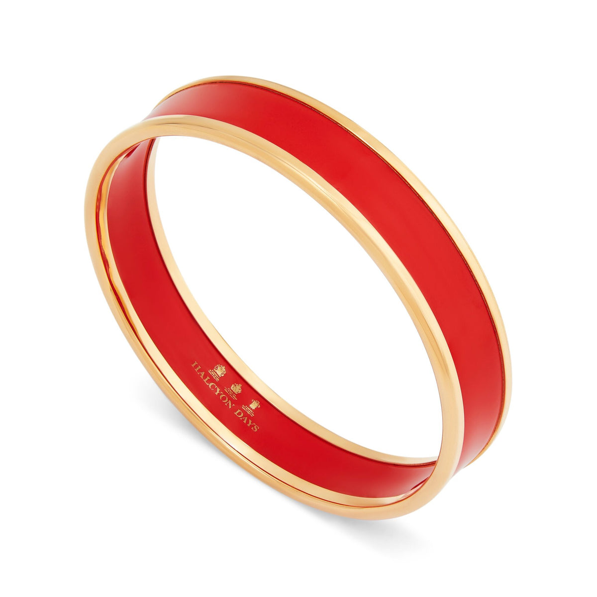 Halcyon Days Preppy Push-On Enamel Bangle in Red & Gold, alternate view