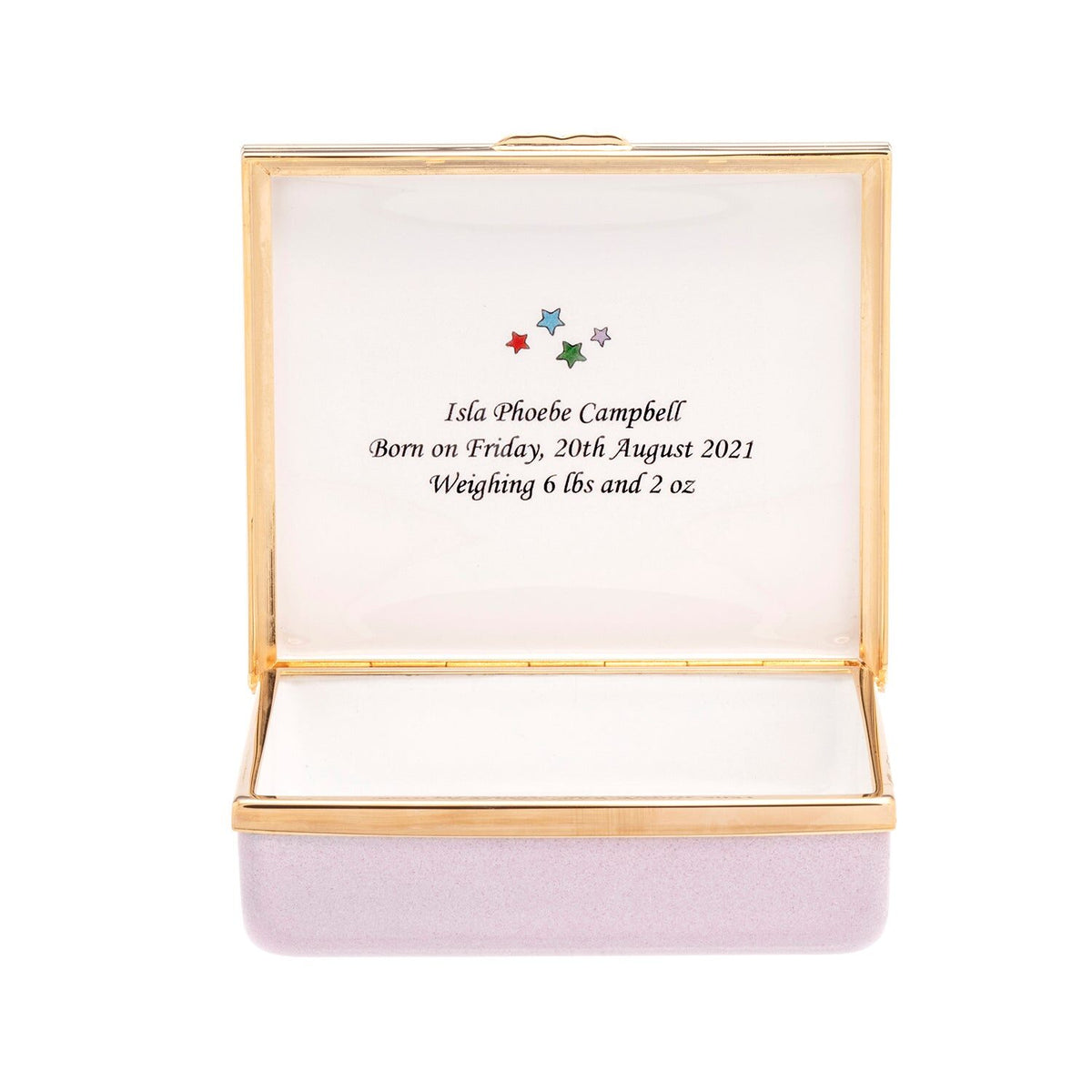Halcyon Days Prestige Newborn Enamel Box - Personalised, alternate view