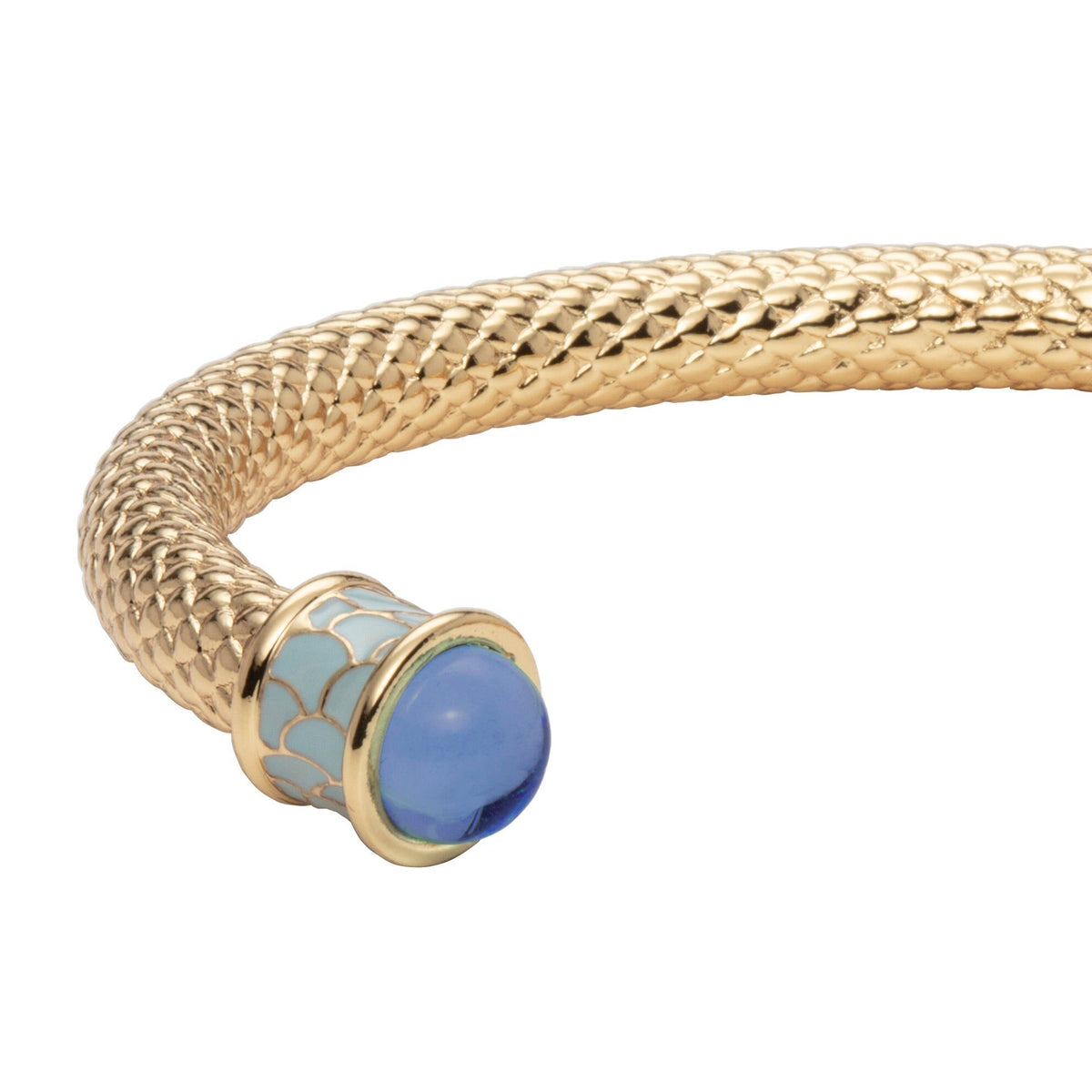 Halcyon Days Salamander Torque Forget-Me-Not Blue & Gold Bangle, alternate view