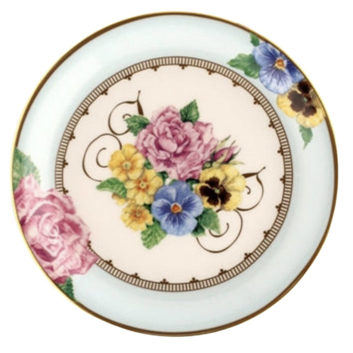 Halcyon Days Shell Garden Floral Blue Coaster