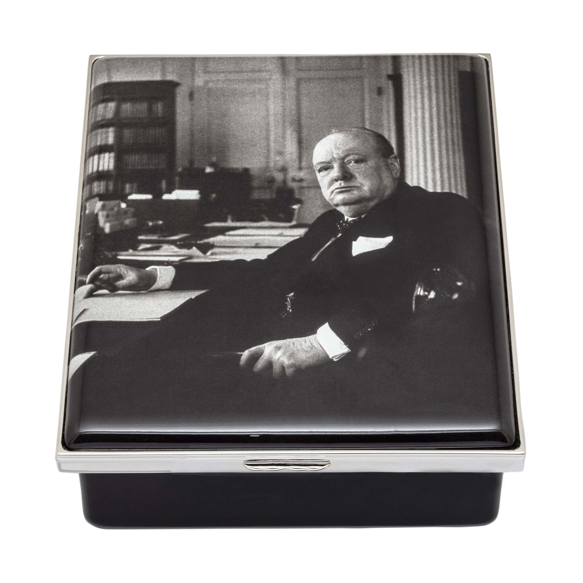 Halcyon Days Sir Winston Churchill Prestige Enamel Box By Cecil Beaton