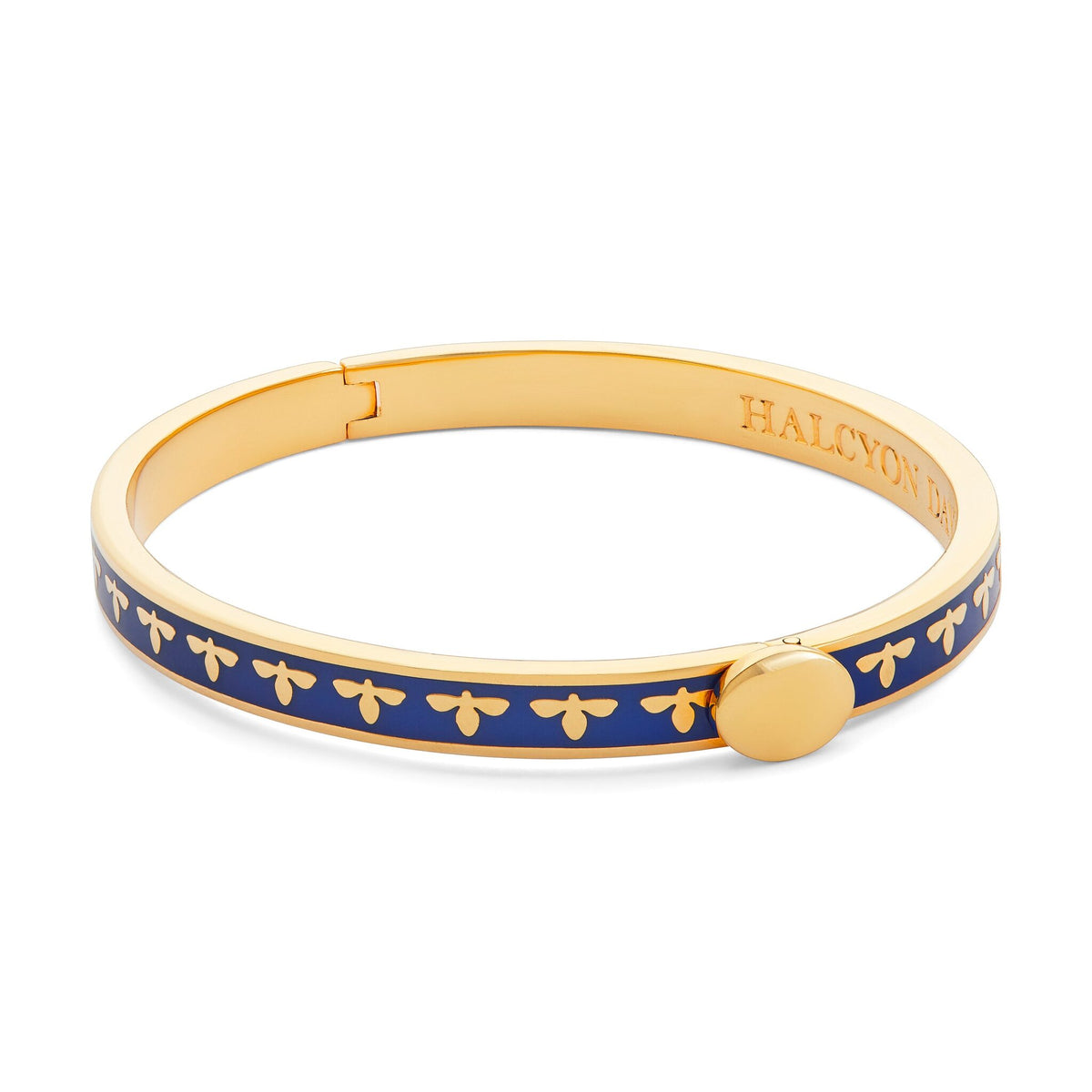 Halcyon Days Skinny Bee Cobalt & Gold Bangle Women's Fine Bangle Bracelet, alternate view