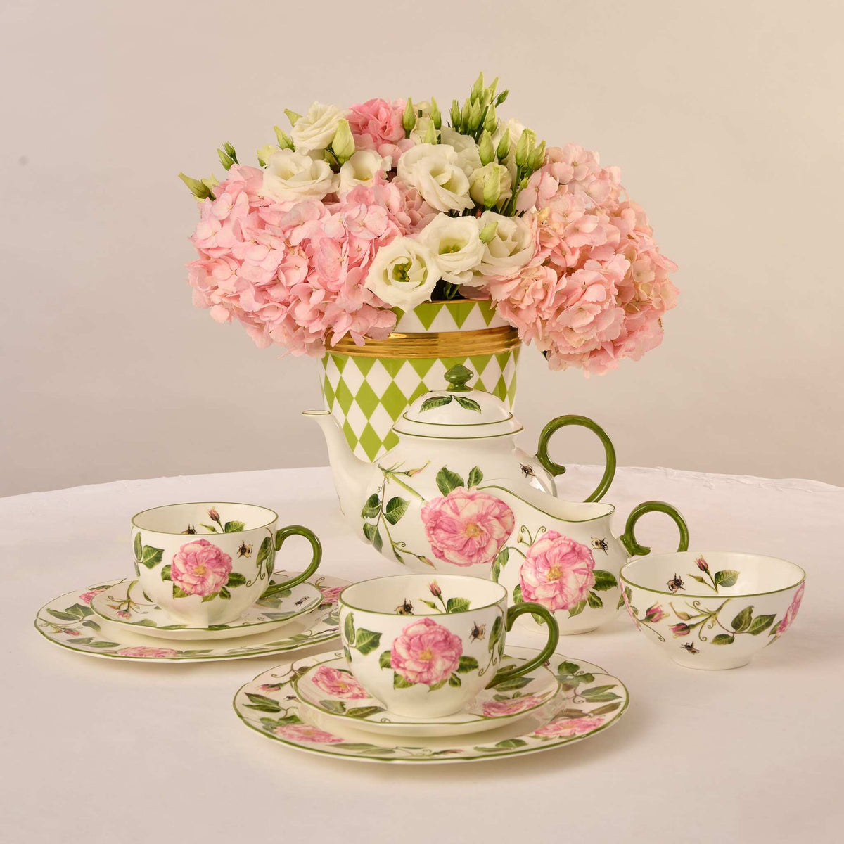 Halcyon Days The King's Rose Tea For 2 Set, alternate view