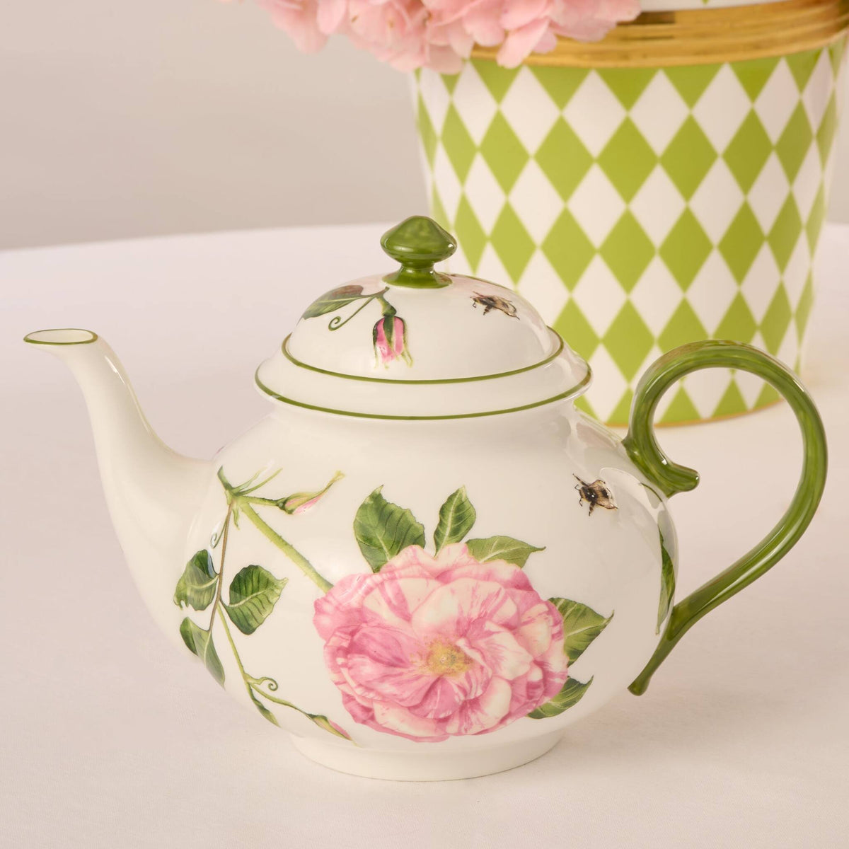 Halcyon Days The King's Rose Teapot, alternate view