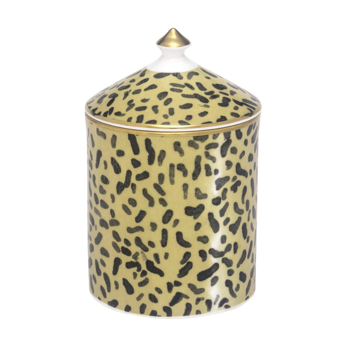 Halcyon Days Tug Rice Leopard Print - Fine Bone China Lidded Candle – Sandalwood & Vetiver