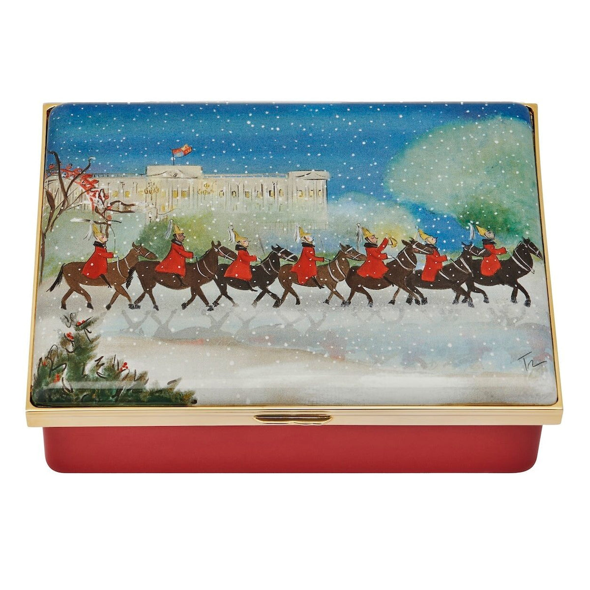 Halcyon Days Tug Rice "Life Guards in the Snow" - Prestige Enamel Box, alternate view