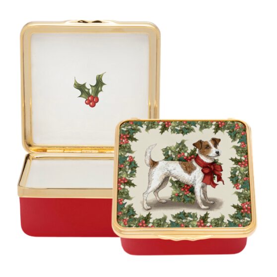 Halcyon Days Waiting For Christmas Enamel Box, alternate view