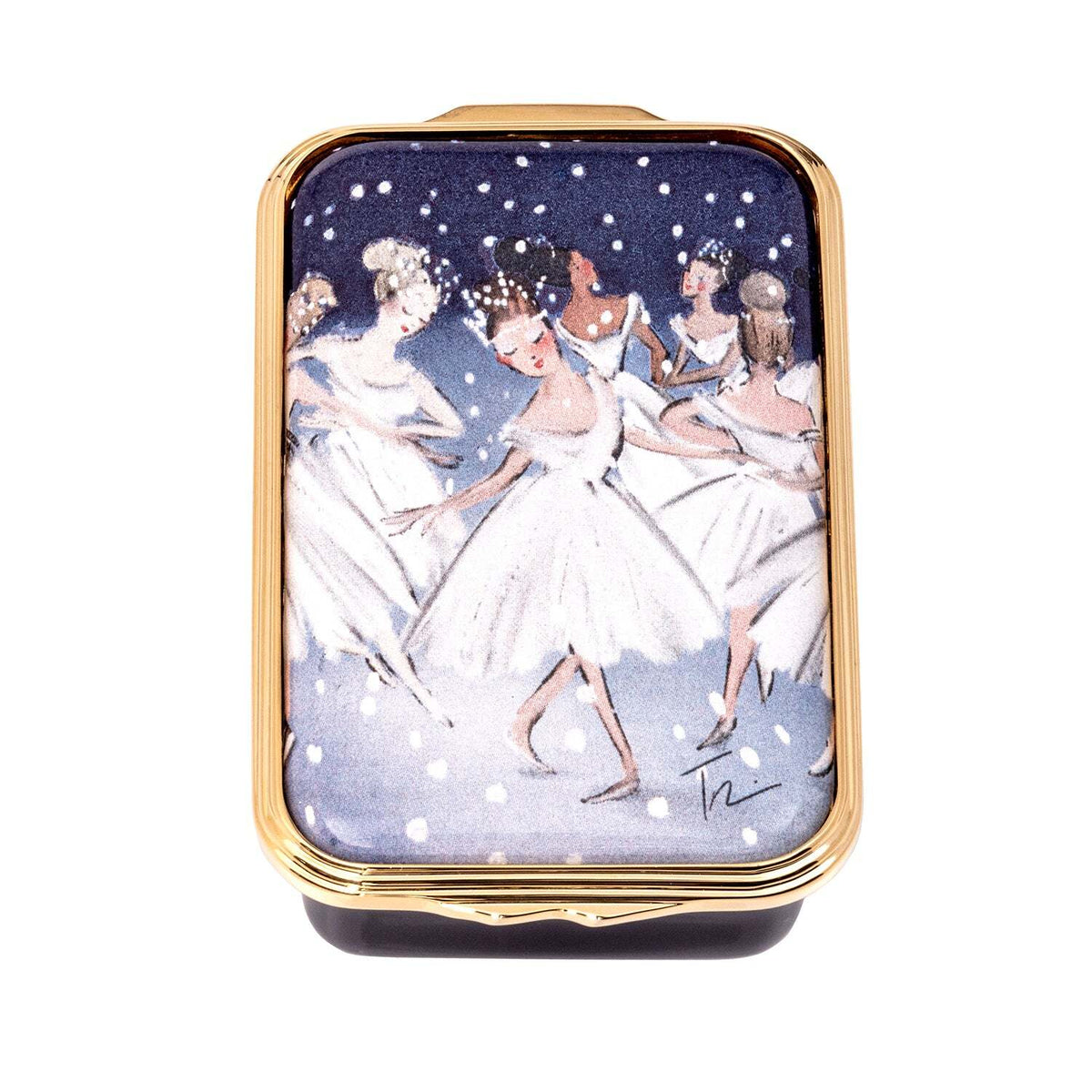 Halcyon Days Waltz of the Snowflakes Enamel Box, alternate view