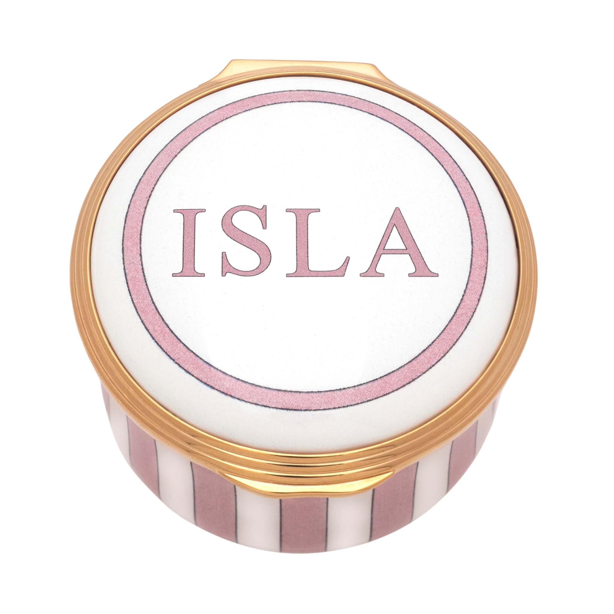 Halcyon Days "Welcome To the World" Enamel Box in Pink