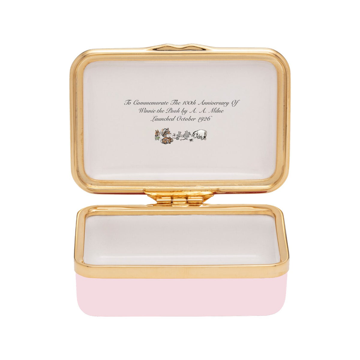 Halcyon Days Winnie-the-Pooh "Hundred Acre Wood" Enamel Box in Darling Pink, view 2
