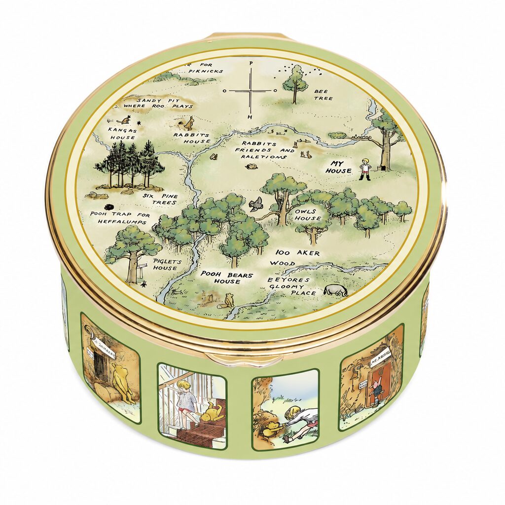 Halcyon Days Winnie-the-Pooh "Hundred Acre Wood" Enamel Musical Box - Happy Birthday