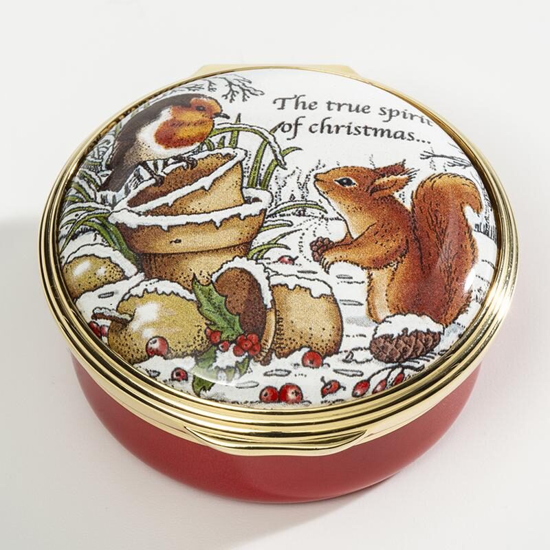 Halcyon Days Woodland in the Snow Enamel Box - Personalised